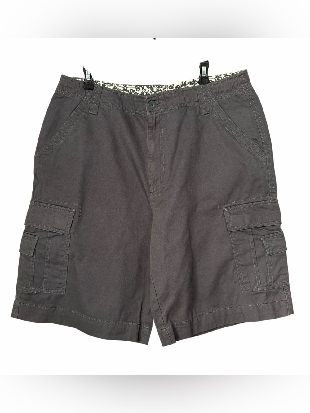 Falls Creek Men’s Cargo Shorts Size 38 Gray 100% Cotton Utility Multi Pocket